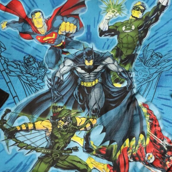 VTG DC Comics T-Shirt Mens L Blue/Black Colorblock Justice League Legend Graphic - Picture 4 of 8